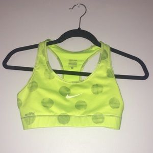 neon yellow nike pro sports bra